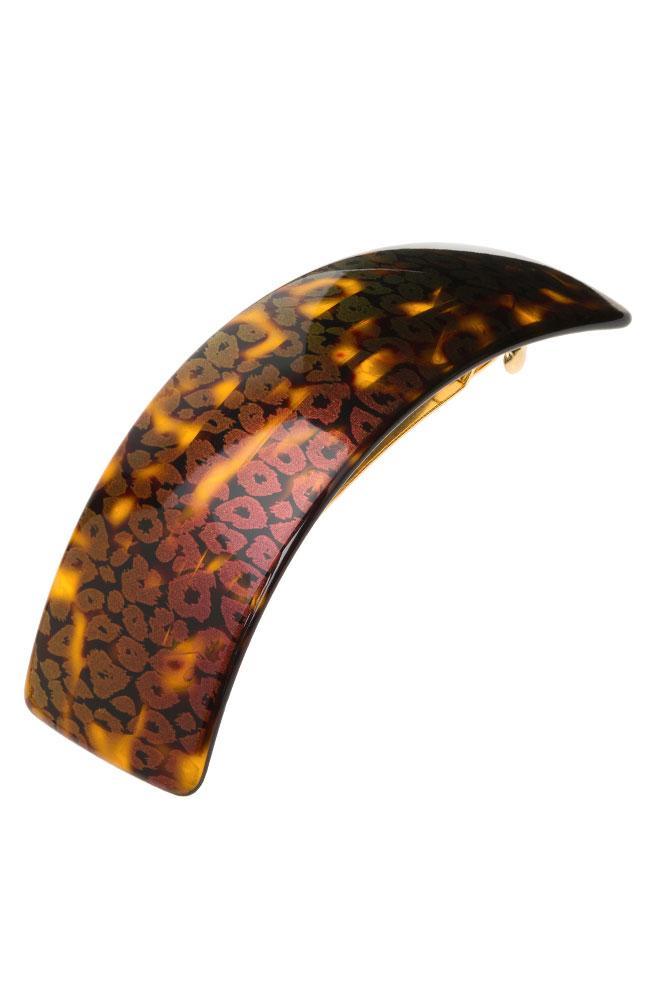 Rectangle Volume Barrette - Shiny Leopard