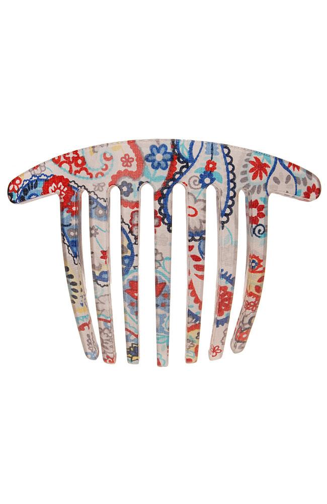 Handmade French Twist Comb - Paisley Punch