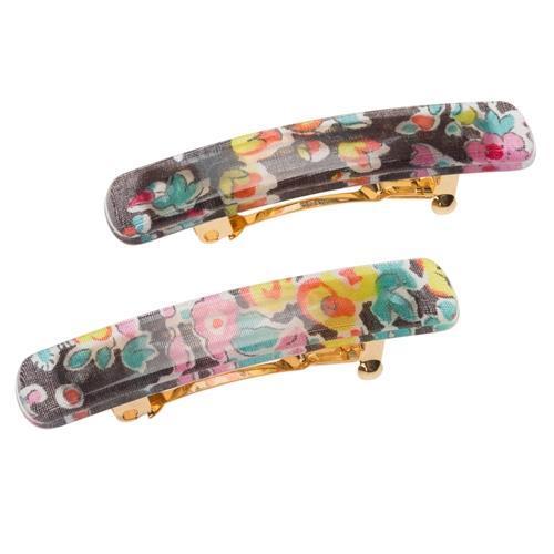 Mini Rectangle Barrette Pair - Tatum Floral