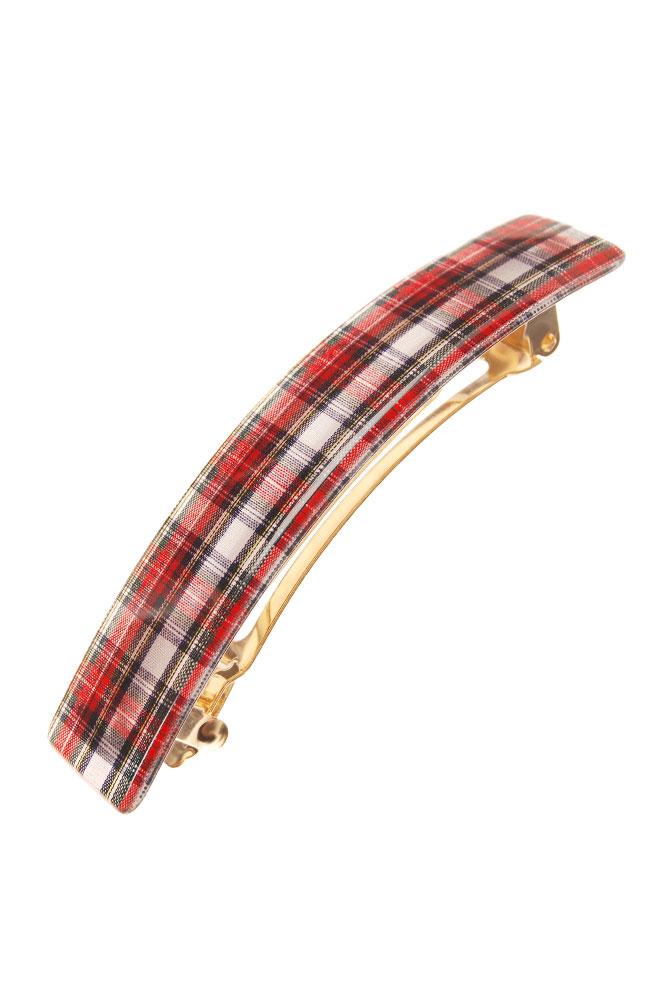 Classic Rectangle Barrette - Tartan Plaid