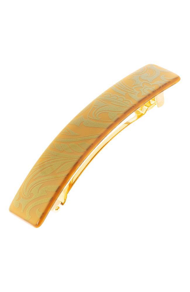 France Luxe Classic Rectangle Barrette, Duchess Gold, cellulose acetate and French barrette clasp