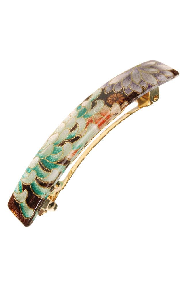 Classic Rectangle Barrette - Chrysanthemum