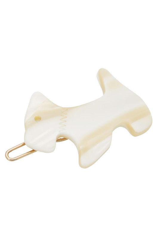 Small White Dog Barrette, Scotty Tige Boule, Alba White