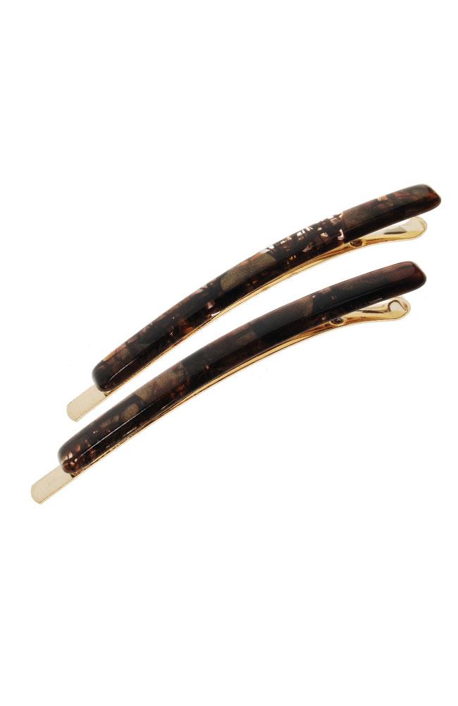 Bobby Pin Pair on Gold Wire - Eco-Friendly Acetate