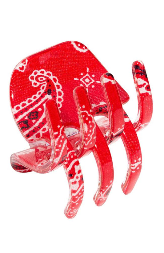 Red Hair claw clip, Bandana Medium Gallery Jaw by France Luxe