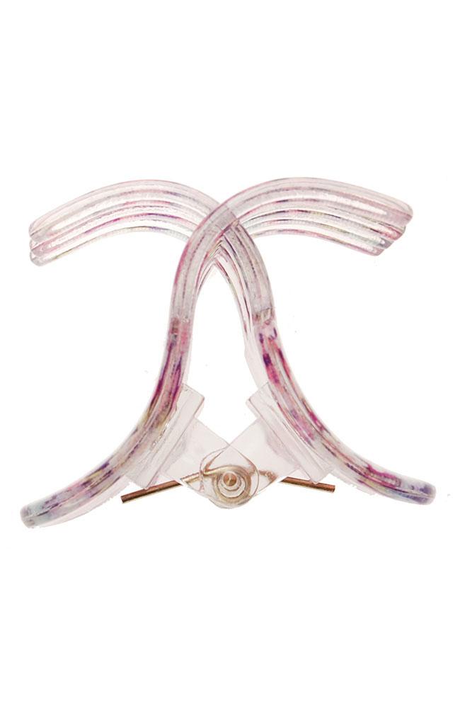 Light Purple Hair claw clip side view, Petite Fleur Floral Medium Gallery Jaw by France Luxe