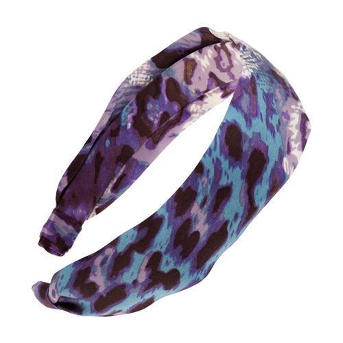 1-1/2" Scarf Headband - Purple Leopard