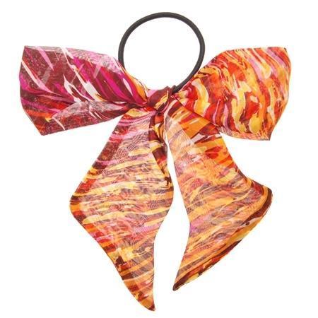Large Sash Bow Ponytail Holder - Riviera