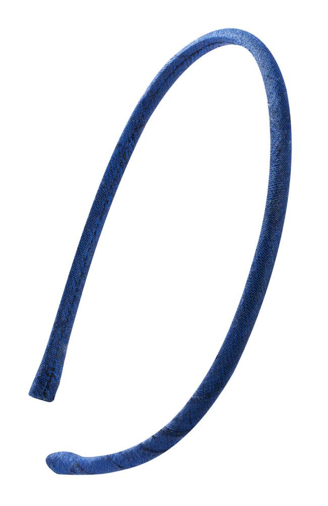 L. Erickson USA 1/4" Ultracomfort Headband - Dupioni Navy Blue, Silk Dupioni