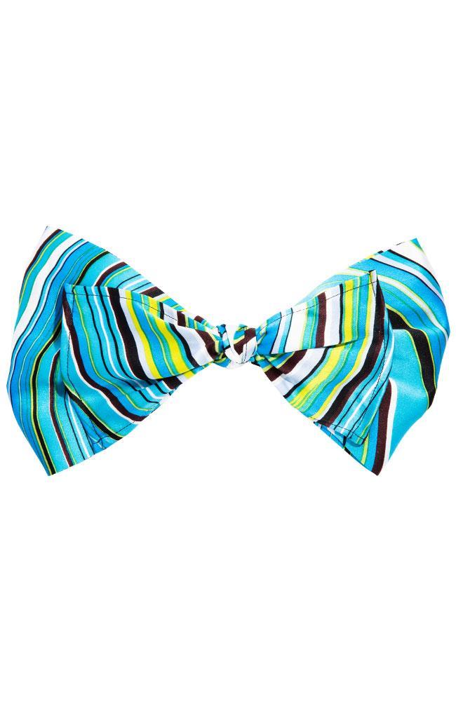 L. Erickson USA Waldorf Bow Barrette - Psychedelic Turquoise, Silk Charmeuse