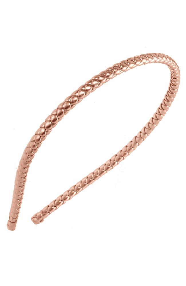 Braided Skinny Headband by L. Erickson, Rose Gold