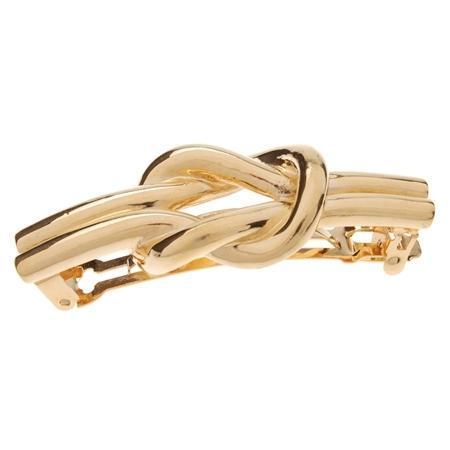 Gold Knot, modern metal hair clip with French Barrette clasp, L. Erickson