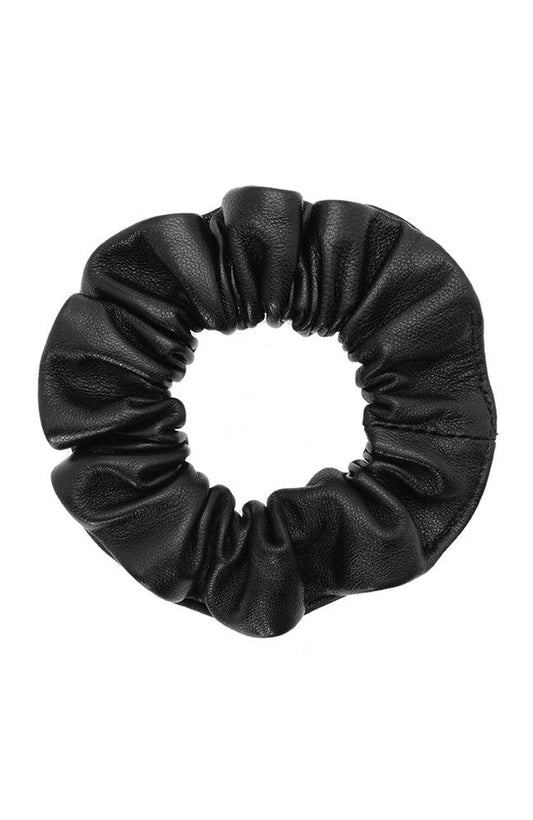 Black Leather Scrunchie by L. Erickson