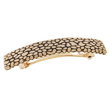 Pebbled Metal Rectangle Barrette