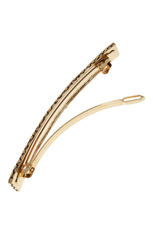 Pebbled Metal Long and Skinny Barrette
