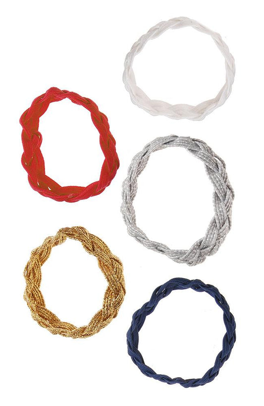Braided Ponytail Holder 5-Pack