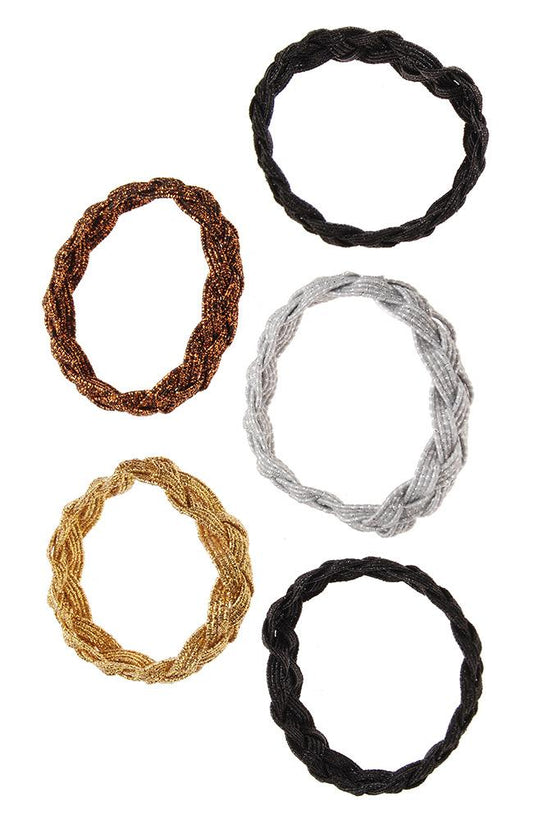 Braided Ponytail Holder 5-Pack