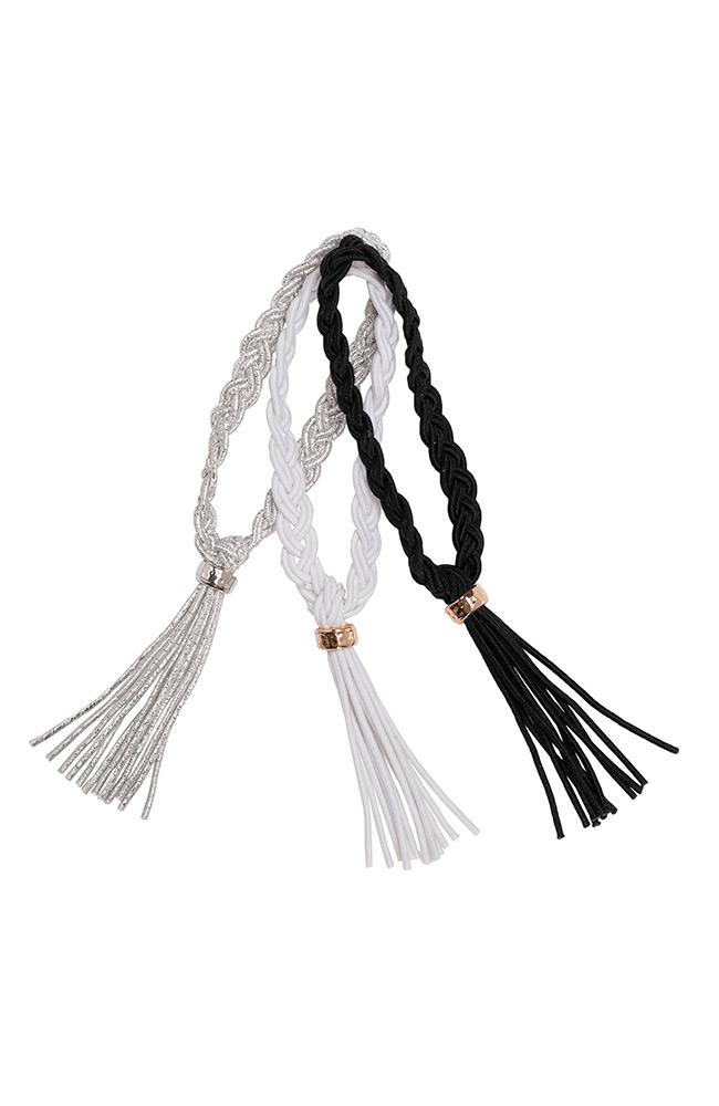 Braided Tassel Ponytail Holder 3-Pack