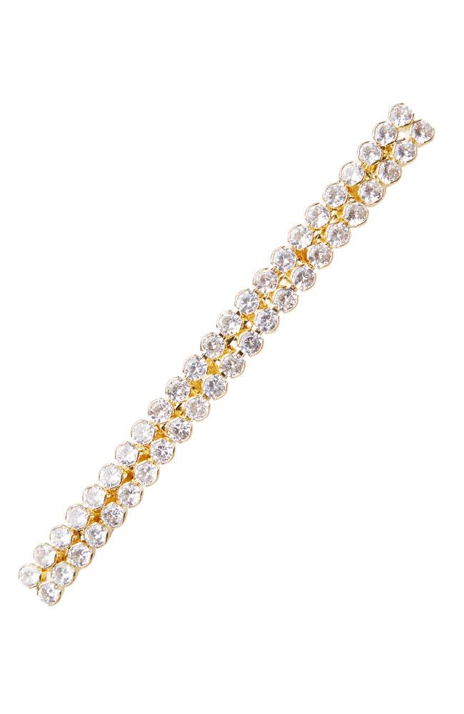 Double Crystal Long and Skinny Barrette