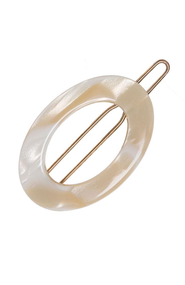New Cutout Oval Tige Boule Barrette - Classic