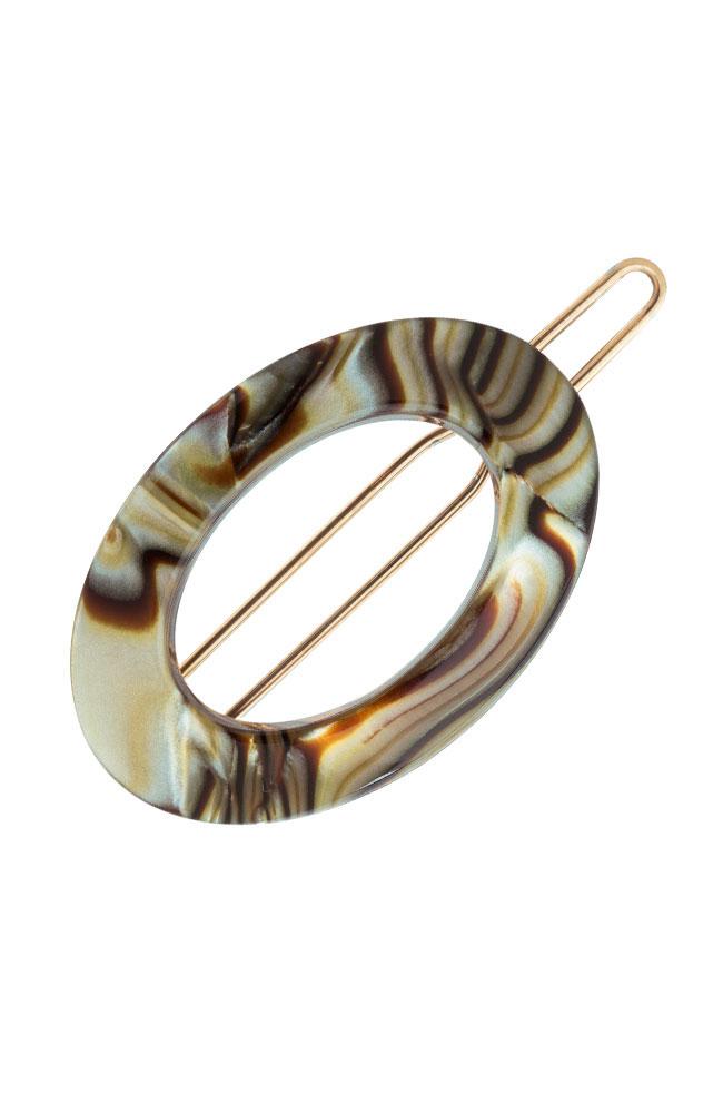 New Cutout Oval Tige Boule Barrette - Classic