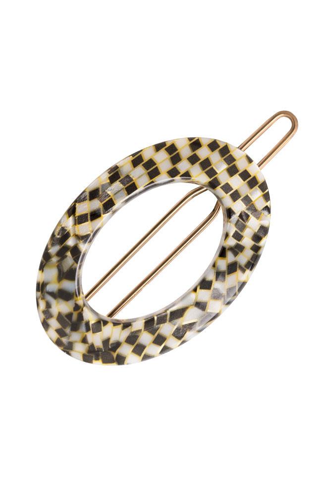 New Cutout Oval Tige Boule Barrette - Classic