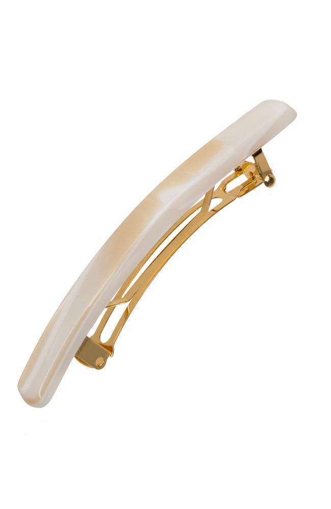 Bennington Hair Clip with French Barrette clasp, Alba white, France Luxe