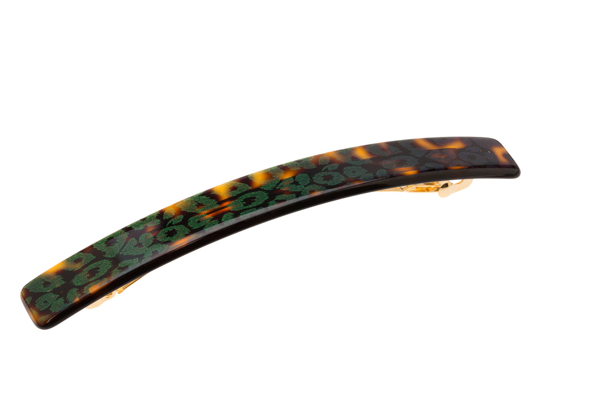 Kona Long and Skinny Barrette - Shiny Leopard