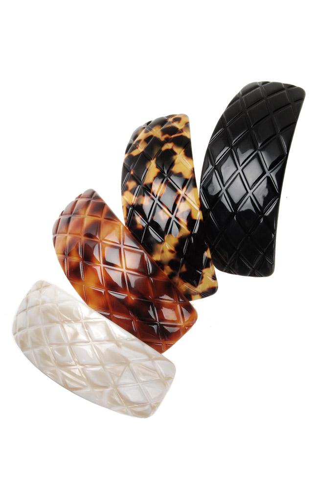 Quilted Tapered Volume Barrette - Classic