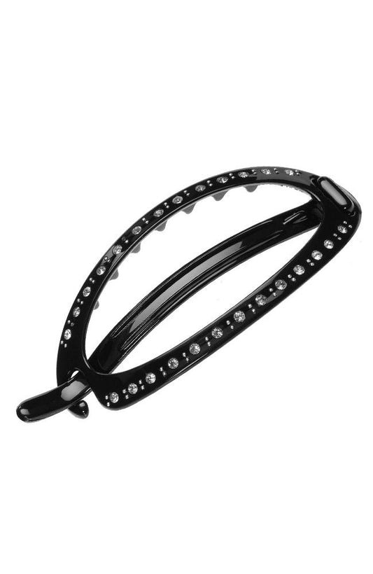 Belle Large Crystal Cutout Oval Slide Barrette