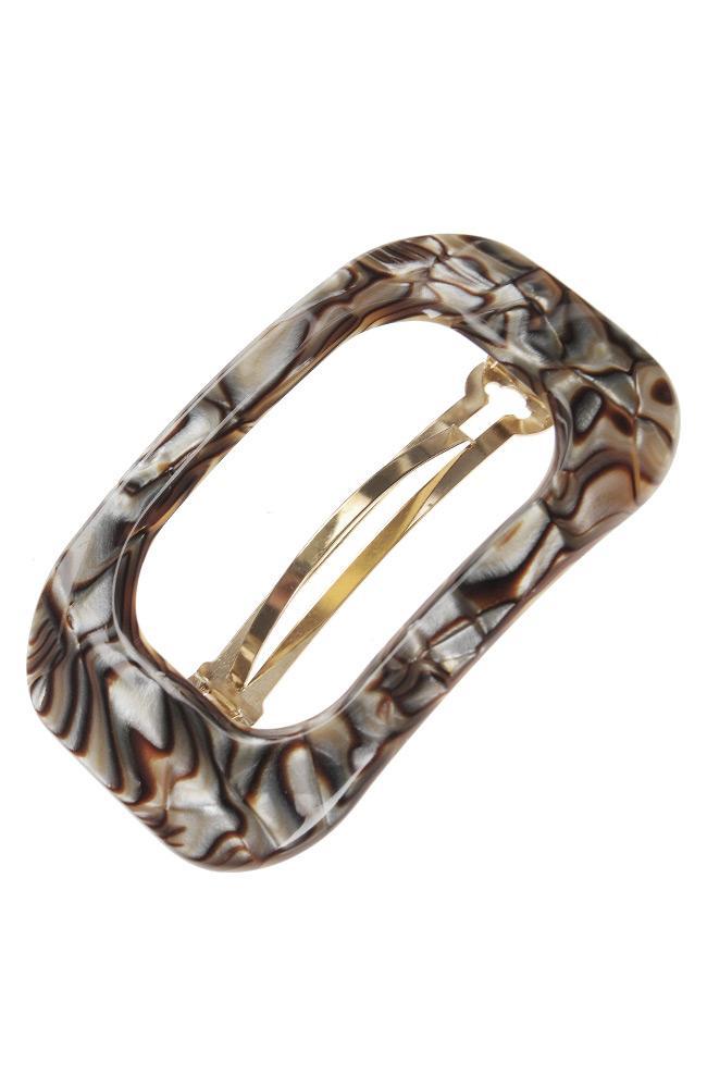 Onyx cutout hair clip with French barrette clasp, France Luxe