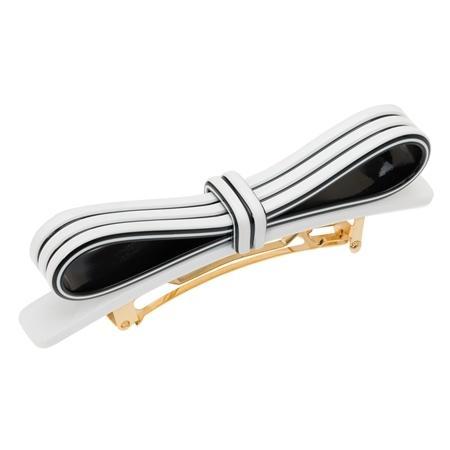 White & Black Bow Hair clip with French Barrette Clasp, France Luxe
