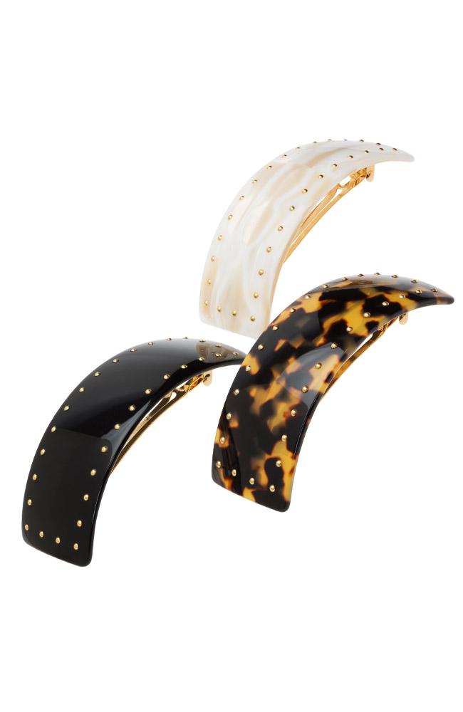 Studded Rectangle Volume Barrette