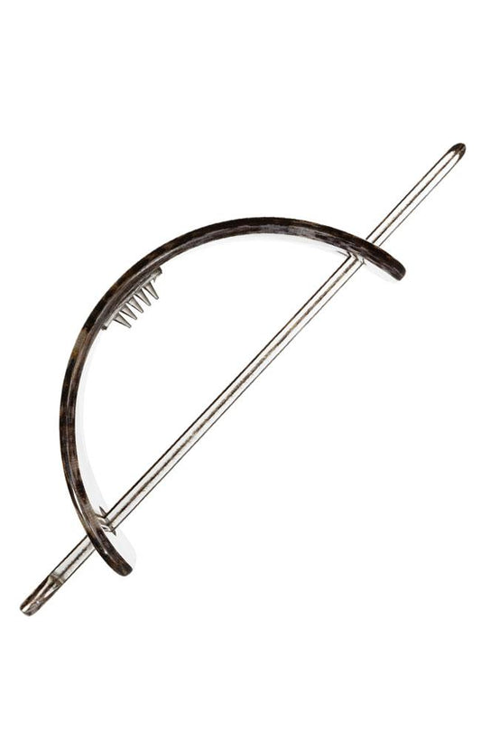 Acetate hair slide side view, with inner teeth to secure hair in place, made by France Luxe