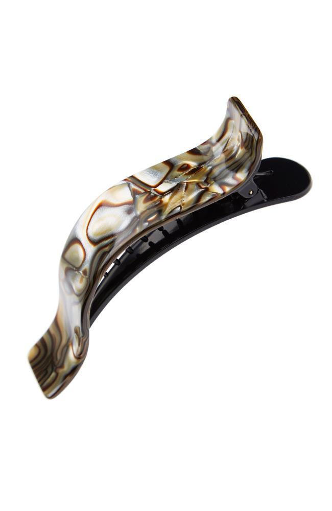 France Luxe Hair Clips, Rectangle Pinch Clips, Onyx