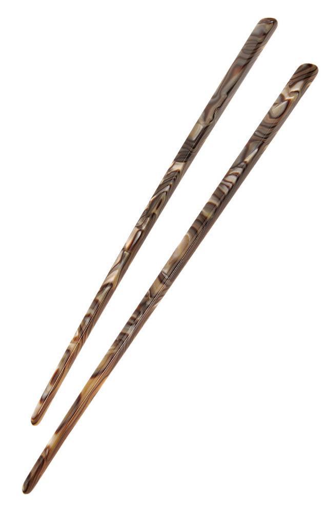 Onyx Faux Shell Hair Pin Sticks by France Luxe, pair