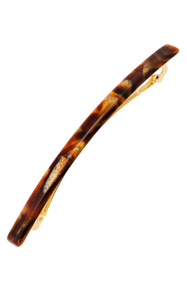 France Luxe Long & Skinny Barrette, Classic Africa, cellulose acetate and French barrette clasp