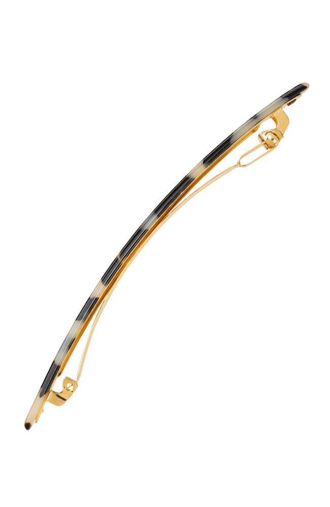 France Luxe Long & Skinny Barrette, Classic Ivory Tokyo, cellulose acetate and French barrette clasp, side view