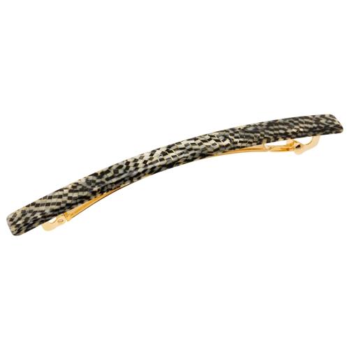 France Luxe Long & Skinny Barrette, Classic Opera Silver, cellulose acetate and French barrette clasp