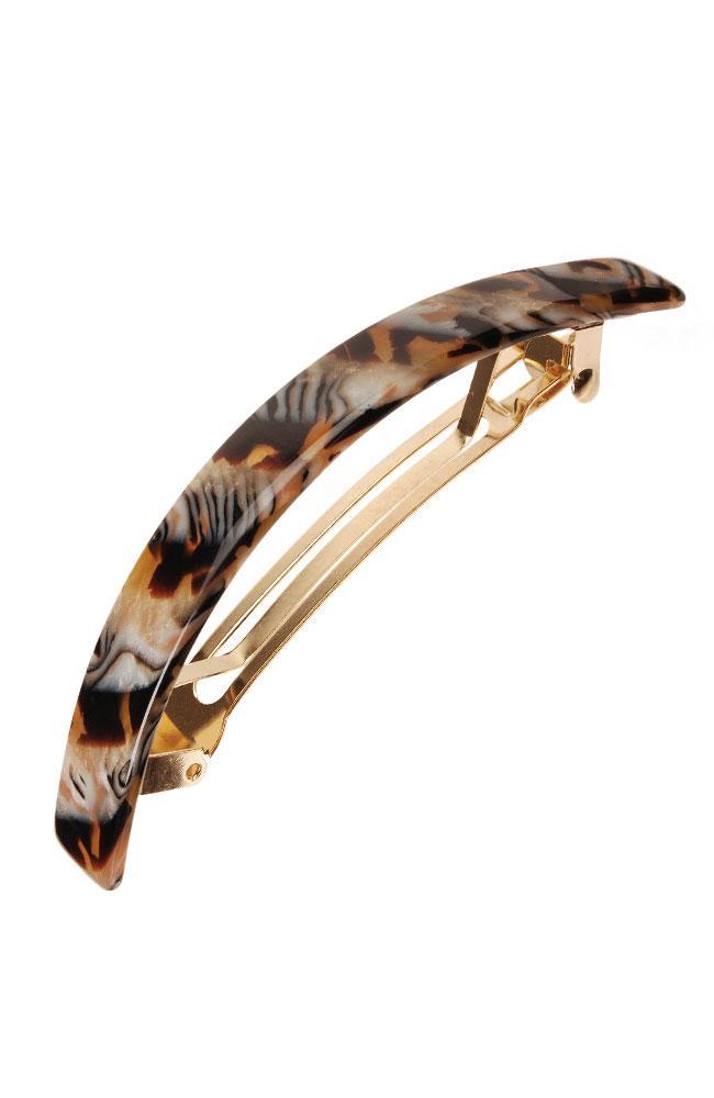 France Luxe Narrow Rectangle Volume Barrette, Classic Lasco, cellulose acetate and French barrette clasp, hair clip for thick hair