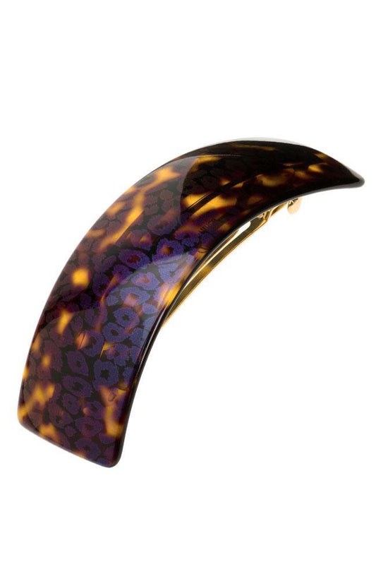 Rectangle Volume Barrette - Shiny Leopard