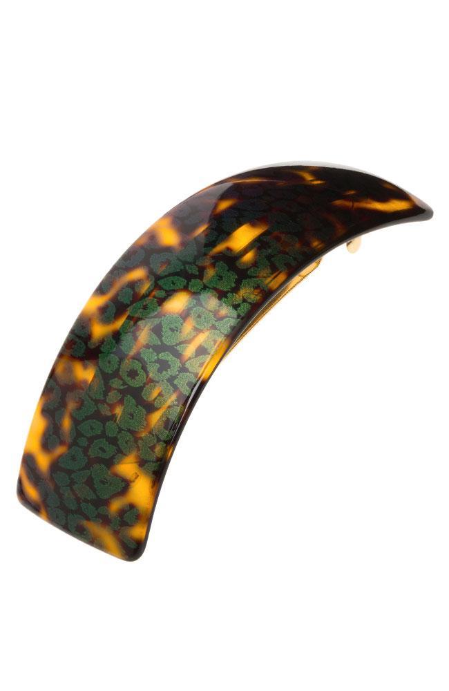 Rectangle Volume Barrette - Shiny Leopard