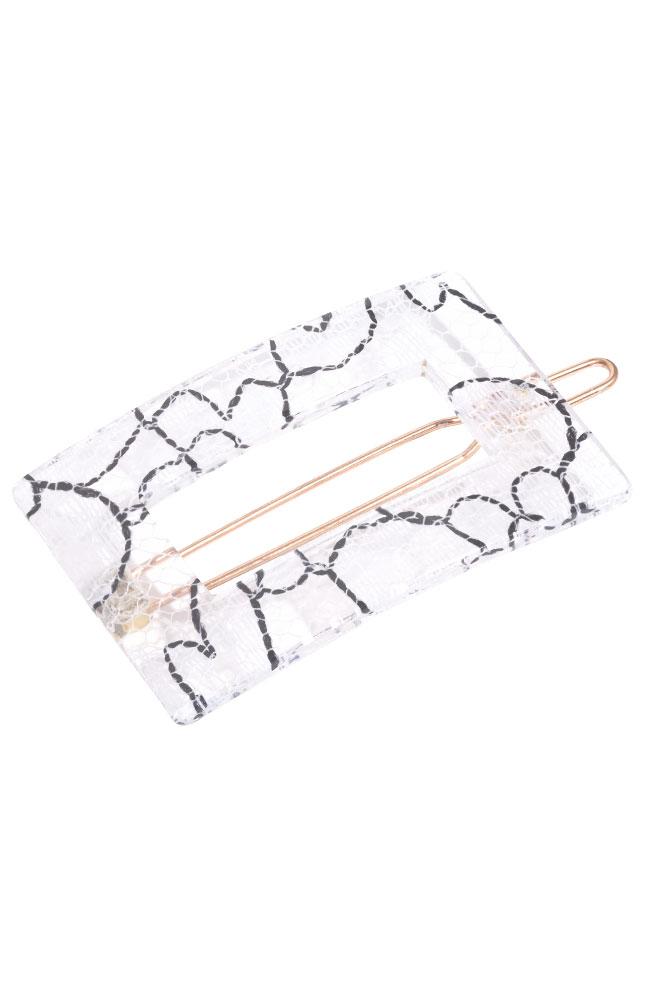 France Luxe Portrait Tige Boule - St. Tropez Lace White Barrette , Cellulose Acetate