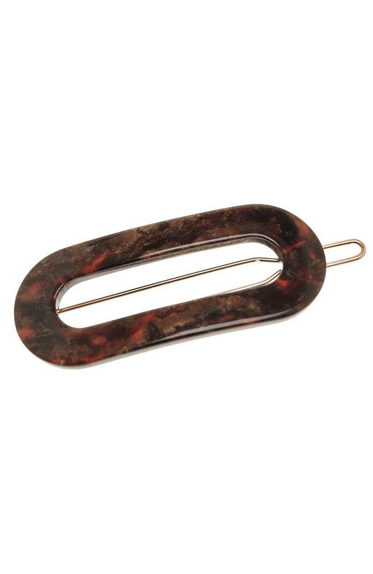 Mini Cutout French Hair Clip, mojave brown, with tige boule barrette clasp, France Luxe