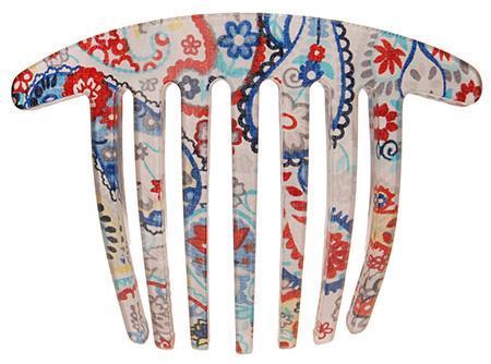 Handmade French Twist Comb - Paisley Punch