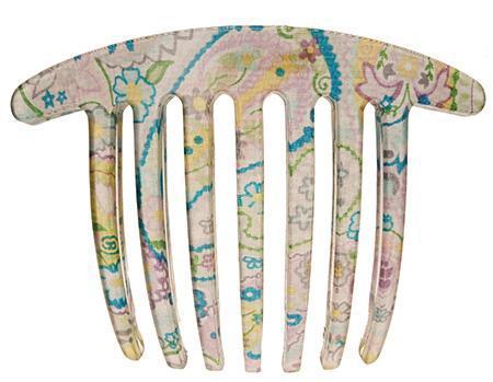 Handmade French Twist Comb - Paisley Punch