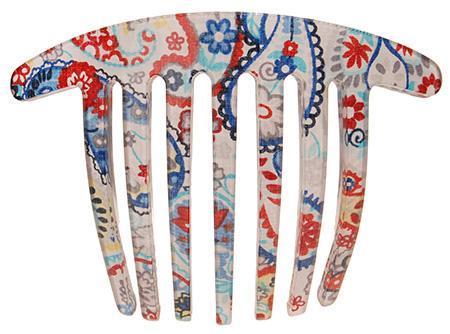 Handmade French Twist Comb - Paisley Punch