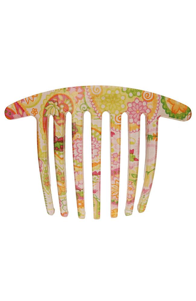 Handmade French Twist Comb - Paisley Punch