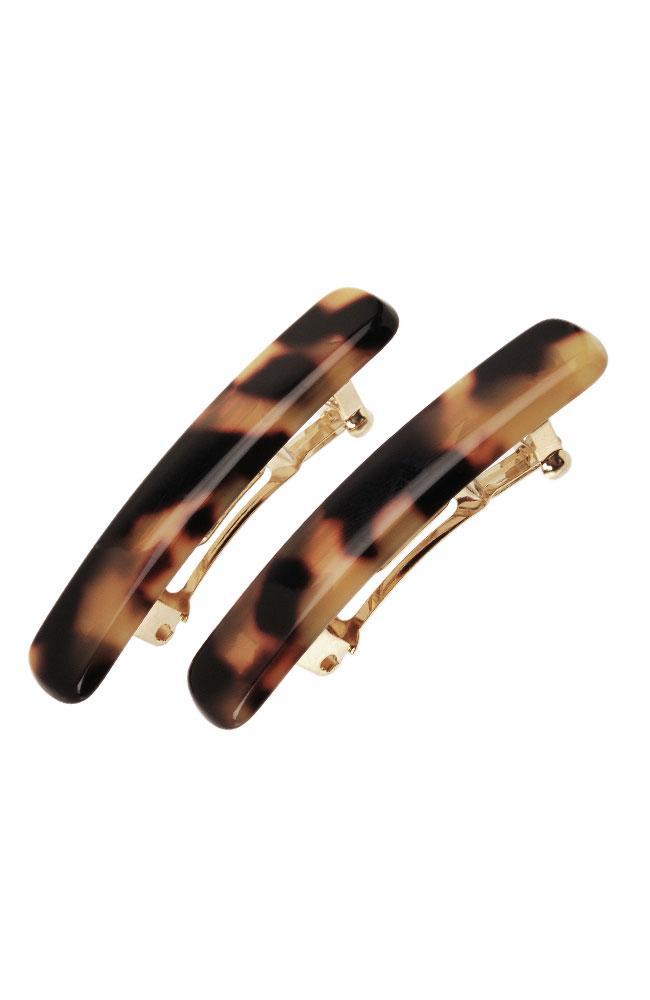 Small Hair clips by France Luxe, Mini Rectangle Barrette Pair, Tokyo