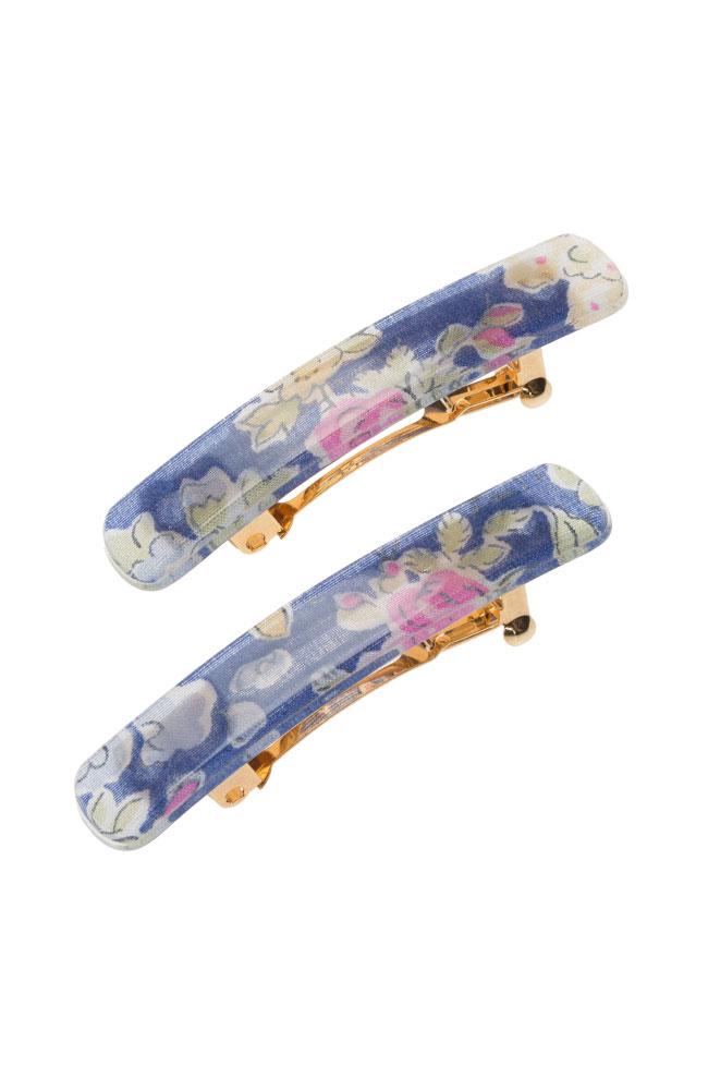 Mini Rectangle Barrette Pair - Tatum Floral